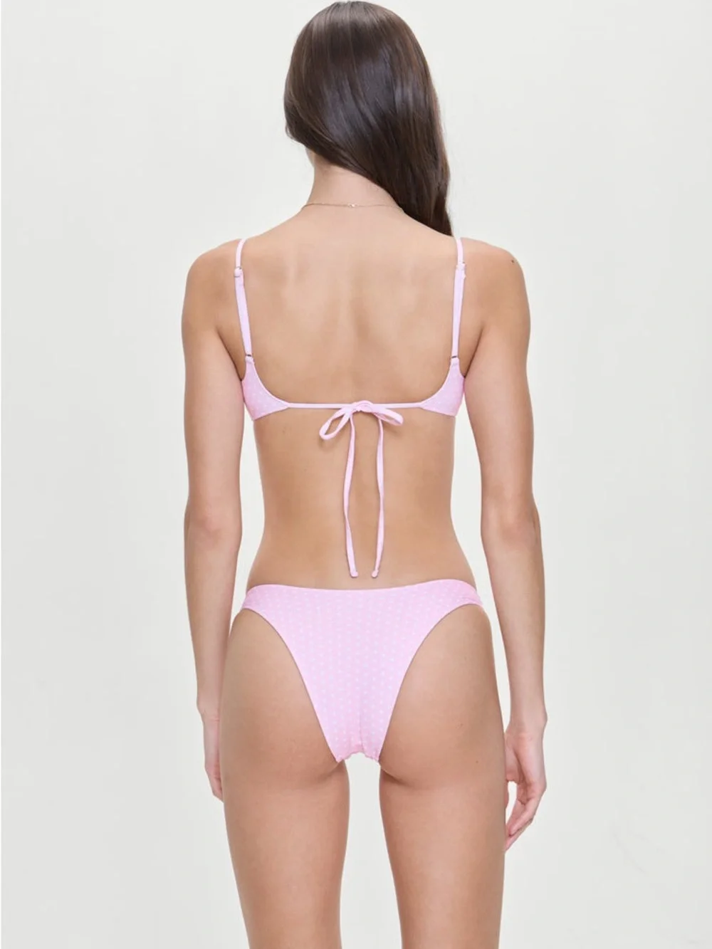New Frankie’s Bikinis Set Morning Dove Pink Red Love Sexy Bra Polka Dot Medium